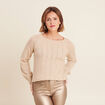 Pull manches longues sequins couleur or femme