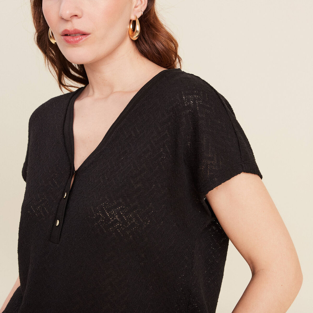T-shirt manches courtes noir femme