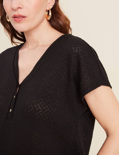 T-shirt manches courtes noir femme