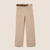Lot de 2 pantalons cargo taille haute sable femme
