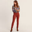 Jean magique ajusté taille standard marron cognac femme