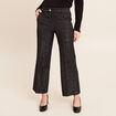 Pantalon large &agrave; paillettes noir femme