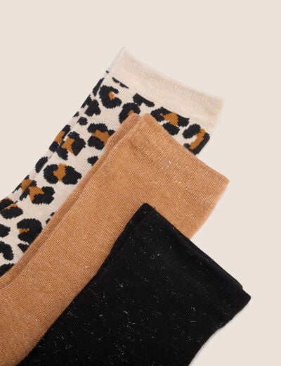 Coffret lot de 3 paires de chaussettes ecru femme