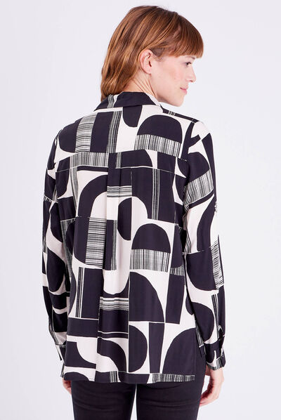 Chemise manches longues noir femme