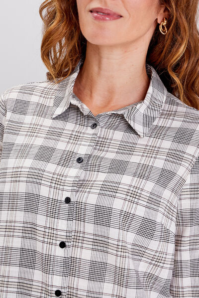 Chemise manches longues blanc femme