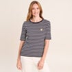 T-shirt col rond noir femme