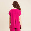Blouse manches courtes rose fushia femme
