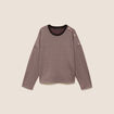T-shirt ample jacquard manches longues multicolore femme