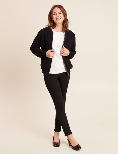 Gilet r&eacute;versible esprit bomber noir femme