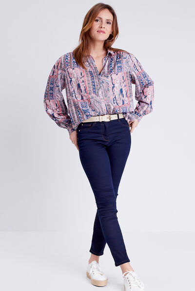 Chemise à manches longues bleu ciel femme