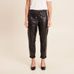 Pantalon coupe mom simili cuir noir femme