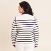 Gilet r&eacute;versible manches longues bleu femme