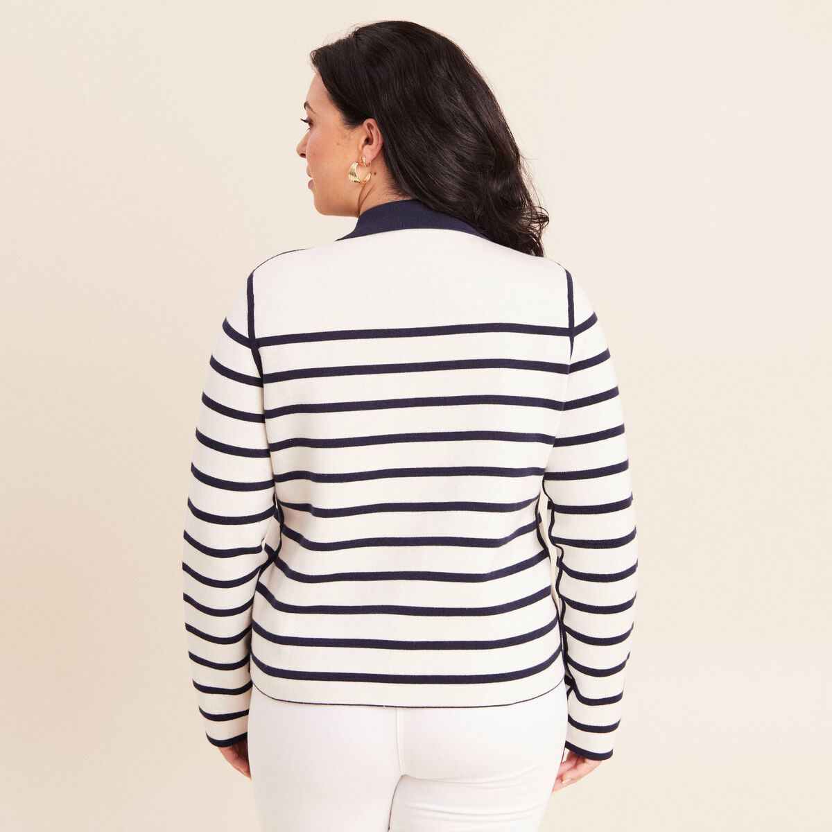 Gilet r&eacute;versible manches longues bleu femme