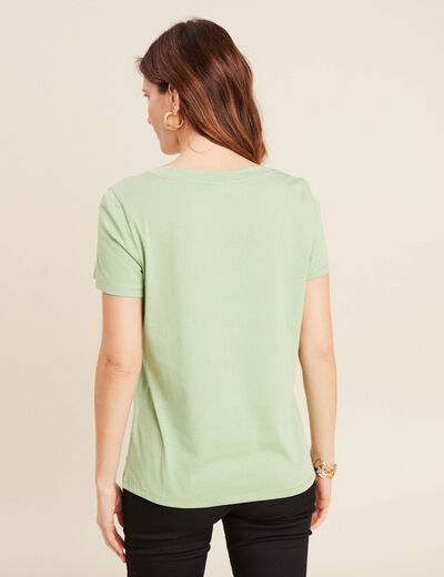 T-shirt manches courtes vert clair femme