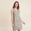 robe courte droite réversible en jean vert olive femme