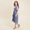 Robe longue &eacute;vas&eacute;e bleu ciel femme