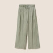 Pantalon fluide taille haute vert clair femme