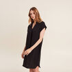 Robe droite col en V noir femme