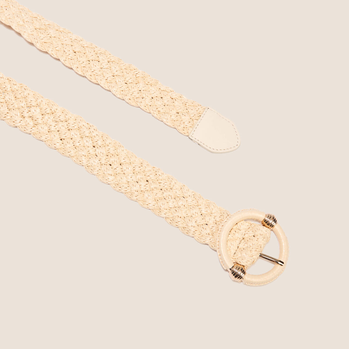 Ceinture tressée ivoire femme