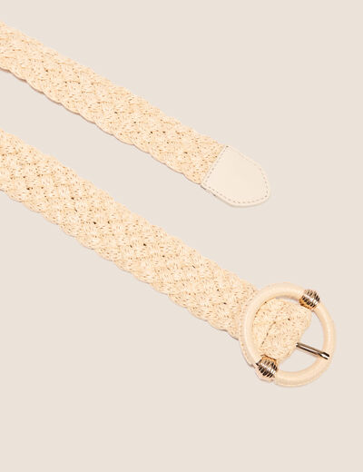 Ceinture tressée ivoire femme