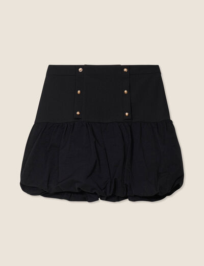 Jupe ajustée effet boule noir femme