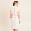 Robe droite courte col chemise beige femme
