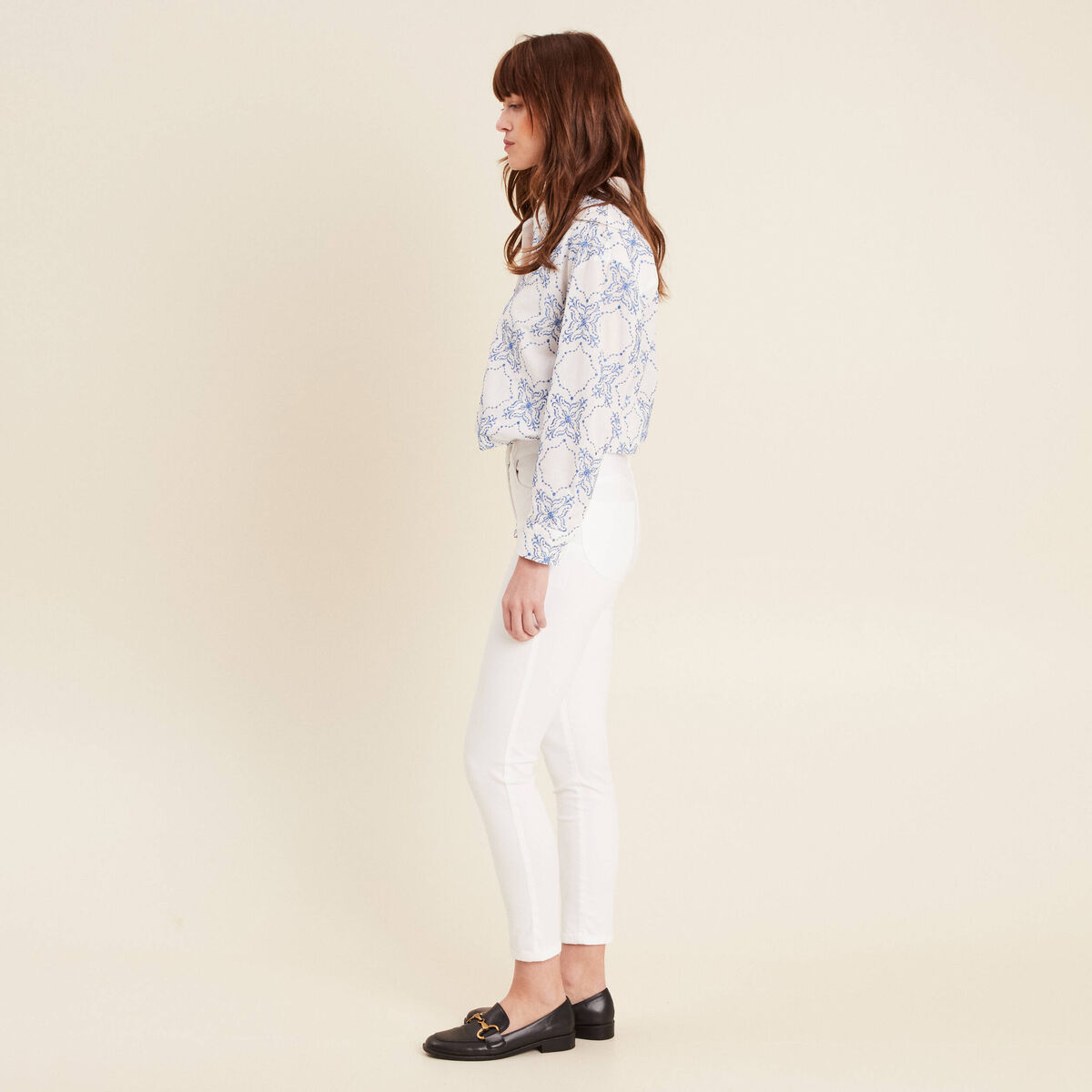 Pantalon magique Le L&eacute;ger coupe ajust&eacute;e blanc femme