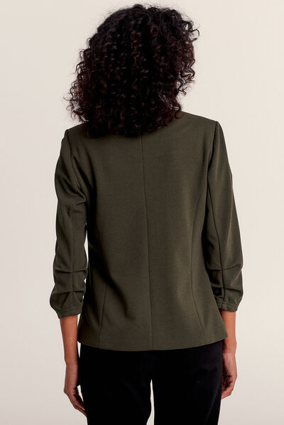 Veste esprit tailleur ajustée vert foncé femme