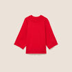 Pull fin col rond manches coudes rouge fluo femme