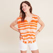 Blouse sans manches orange femme
