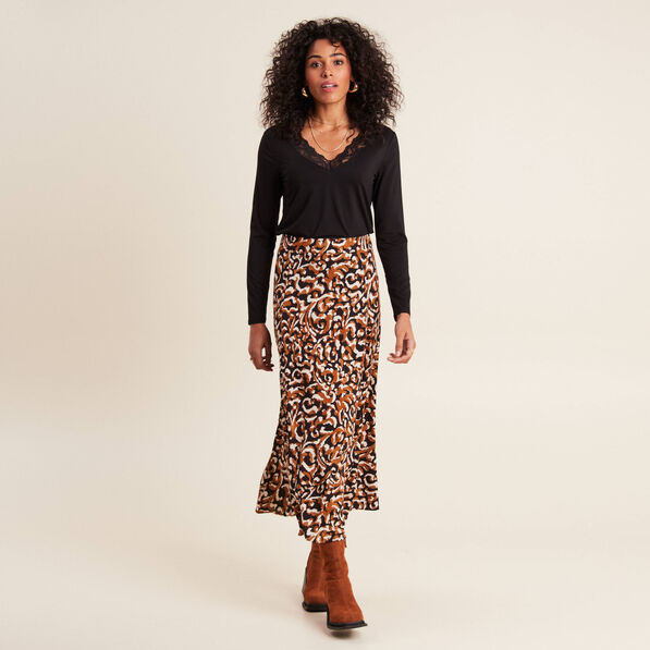 jupe longue evasee noir femme Jupe longue évasée noir femme