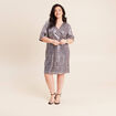 Robe ajust&eacute;e courte col v strass gris argent femme