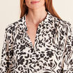 Chemise droite fluide manches longues blanc femme