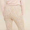 Pantalon 7/8ème taille haute beige femme