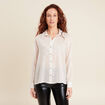 Chemise manches longues irisée blanc femme