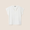 T-shirt droit manches courtes ecru femme