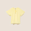 Blouse col v manches coudes jaune pastel femme