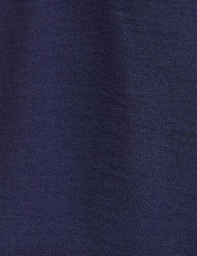 Blouse col V manches courtes bleu marine femme