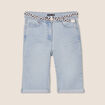 Bermuda ajust&eacute; en jean denim double stone femme