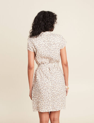 Robe droite zippée blanc femme