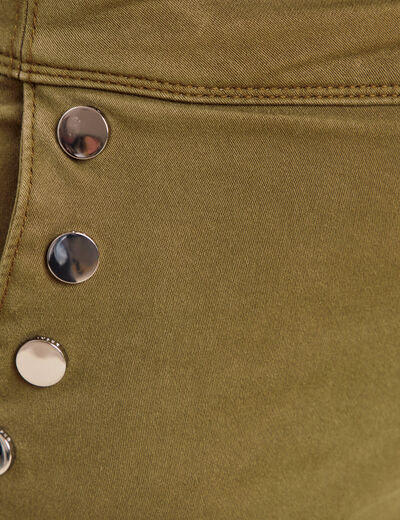 Pantalon coupe bootcut &agrave; pont vert olive femme