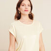 T-shirt manches courtes jaune clair femme