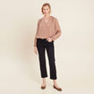 Blouse manches longues satin sable femme
