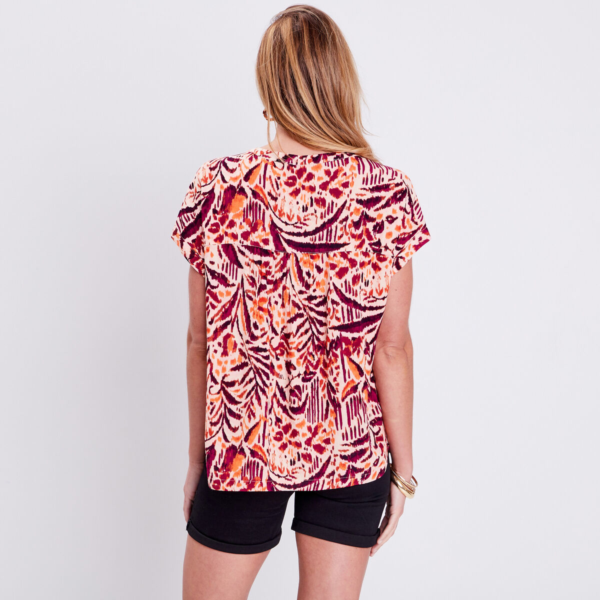 Blouse manches courtes rose clair femme