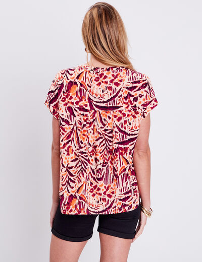 Blouse manches courtes rose clair femme