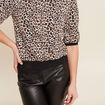 T-shirt manches 3/4 beige femme