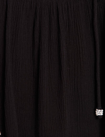Blouse ample sans manches col rond noir femme