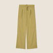 Pantalon fluide taille haute vert olive femme
