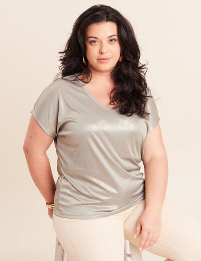 T-shirt manches courtes vert clair femme
