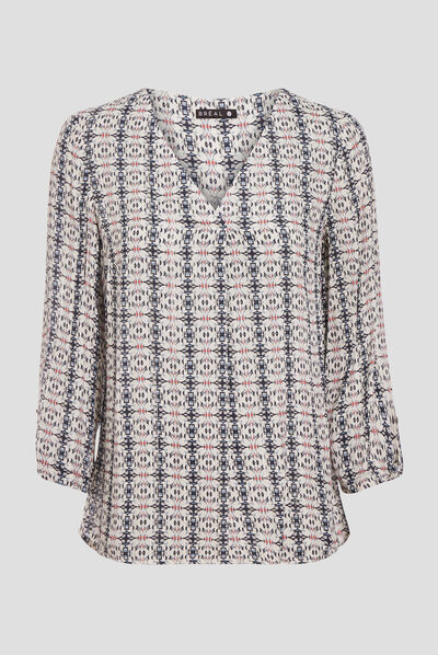 Blouse manches 3/4 ecru femme